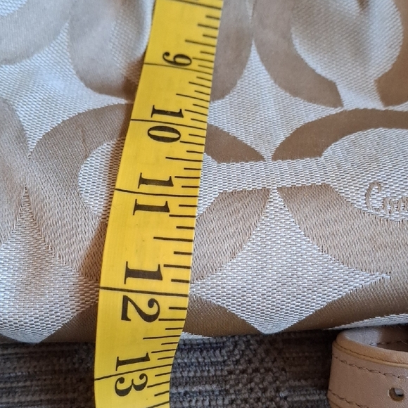 Coach Beige Signature Shoulder Bag - Picture 8 of 10